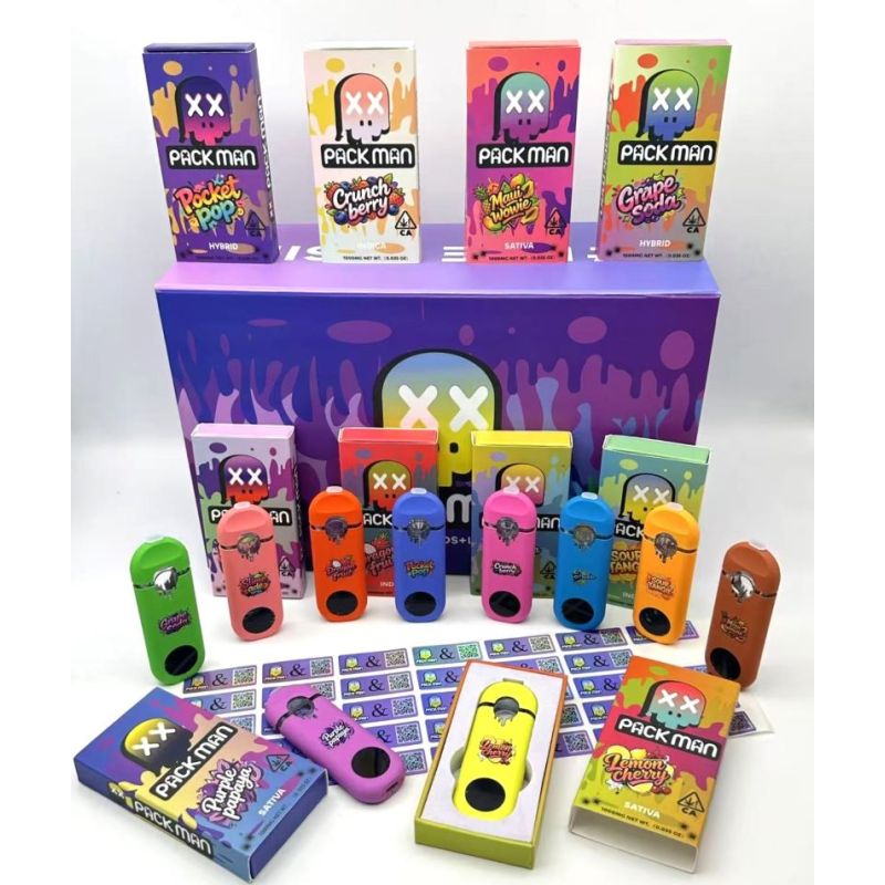 New Pack Man 1g Empty Disposable Vape with LCD Screen & Packaging Wholesale